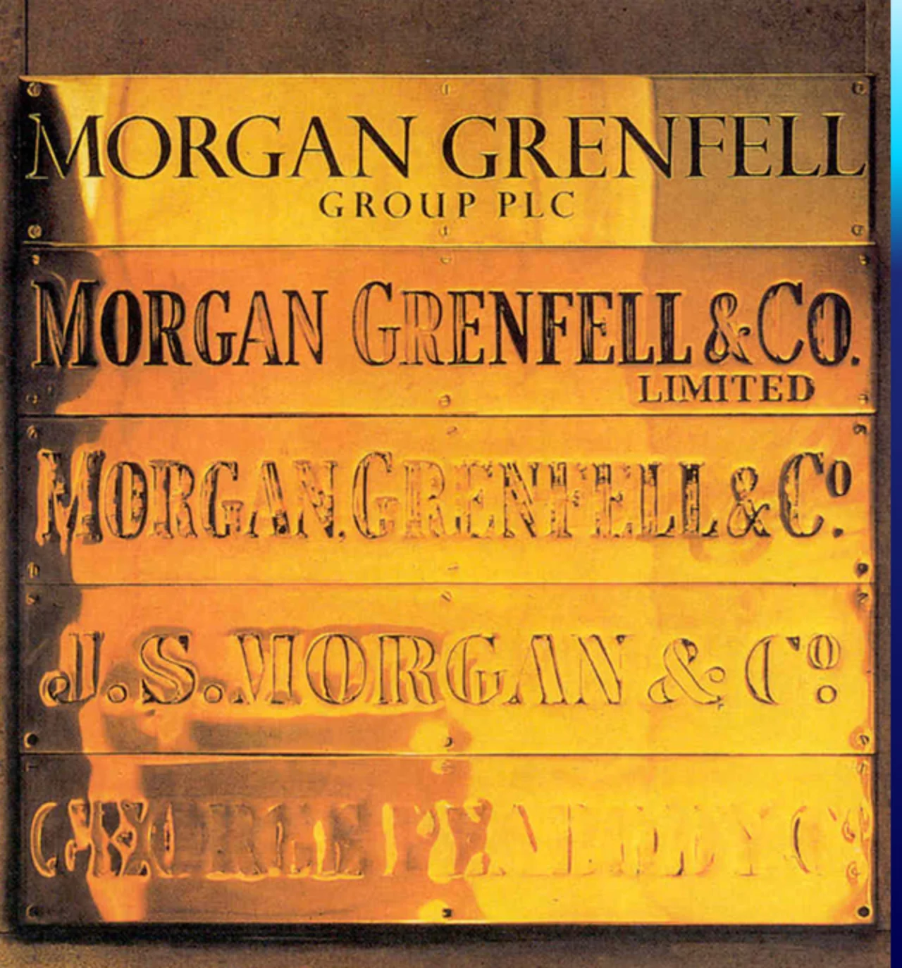 Morgan Grenfell signage