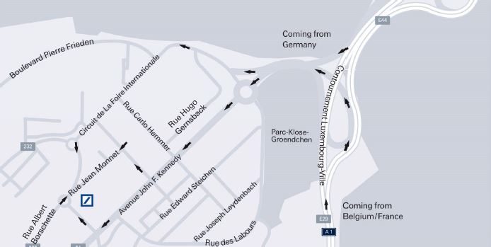Map of Luxembourg Kirchberg